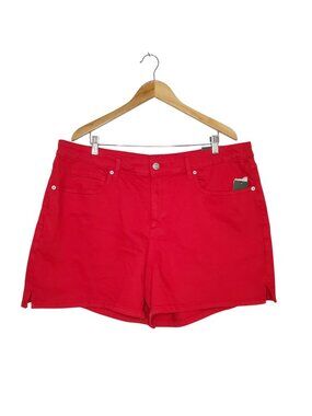 Wild Fable Women's Red Denim Mid-Rise Midi  Shorts Size 17 NWT